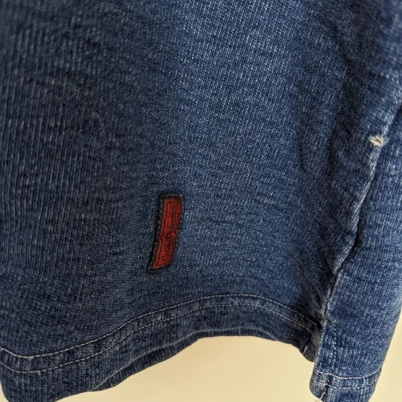 VTG Elisabeth Liz & Co Retro Cotton Denim & Red Half Zip Pullover Sweatshirt - Picture 5 of 6